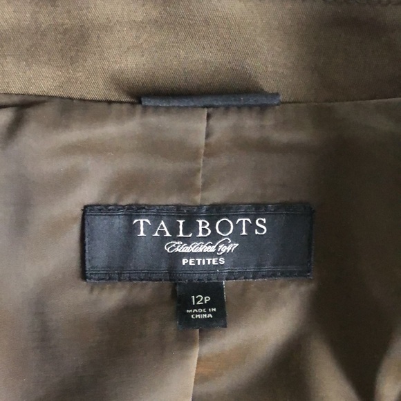 Talbots blazer olive in color. NWOT. - Picture 2 of 4